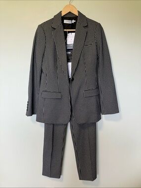 MM Lafleur Colby Stretch Black and White Houndstooth Suit